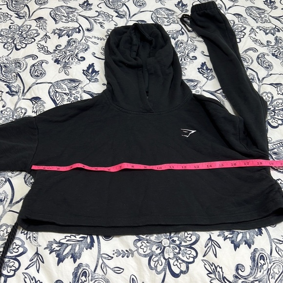 Gymshark Black Ruched Cropped Hoodie - Picture 6 of 9